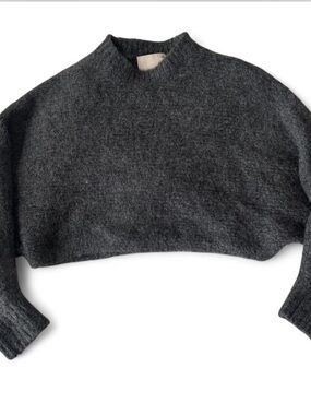Aritzia Wilfred Free Grey Cropped Lolan Sweater